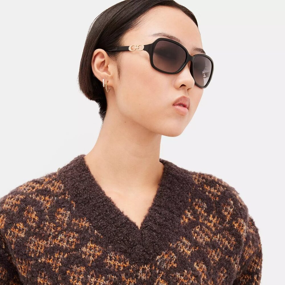 COACH SIGNATURE RECTANGLE FRAMES DARK TORTOISE STYLE L1142 AND CASE RETAIL $200
